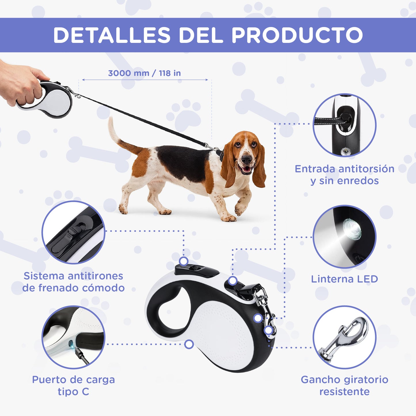 Correa Extensible- AntiTirones 3 en 1