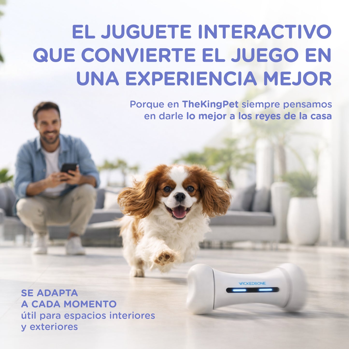 Wickedbone - Juguete interactivo premium para perros pequeños y medianos