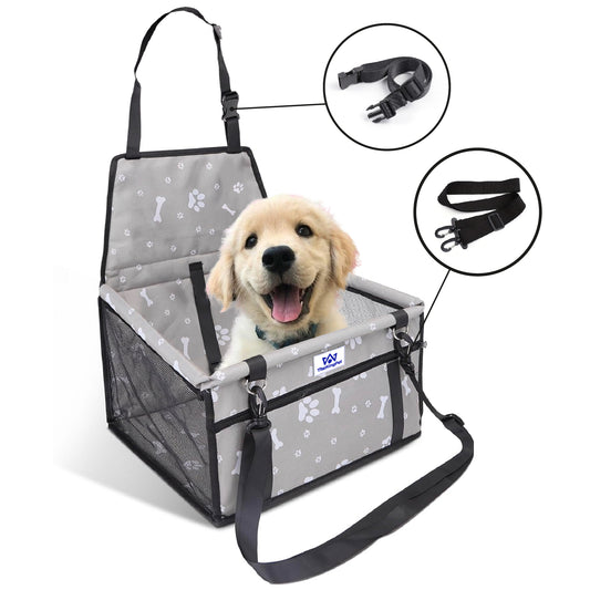 Asiento de Coche (Gris) para perros con cinturón de seguridad