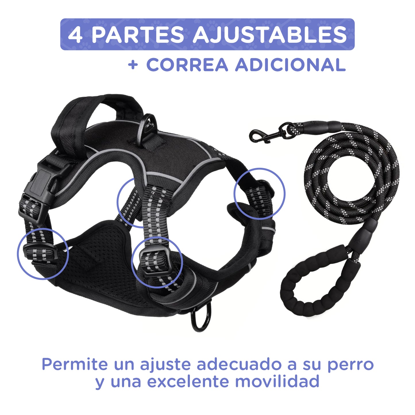 Arnés para perros (Negro)