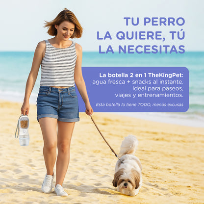 Botella Portátil 2 en 1 de Agua + Snacks