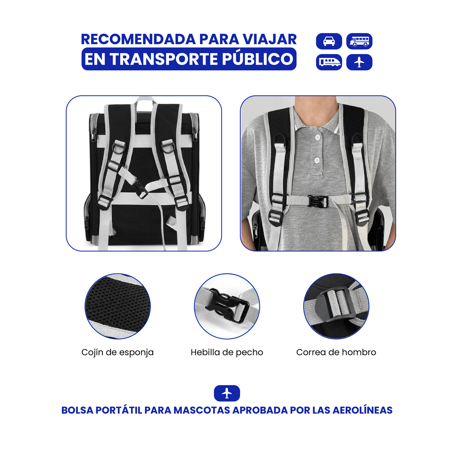 Mochila Transportín de Perros (hasta 10kg)