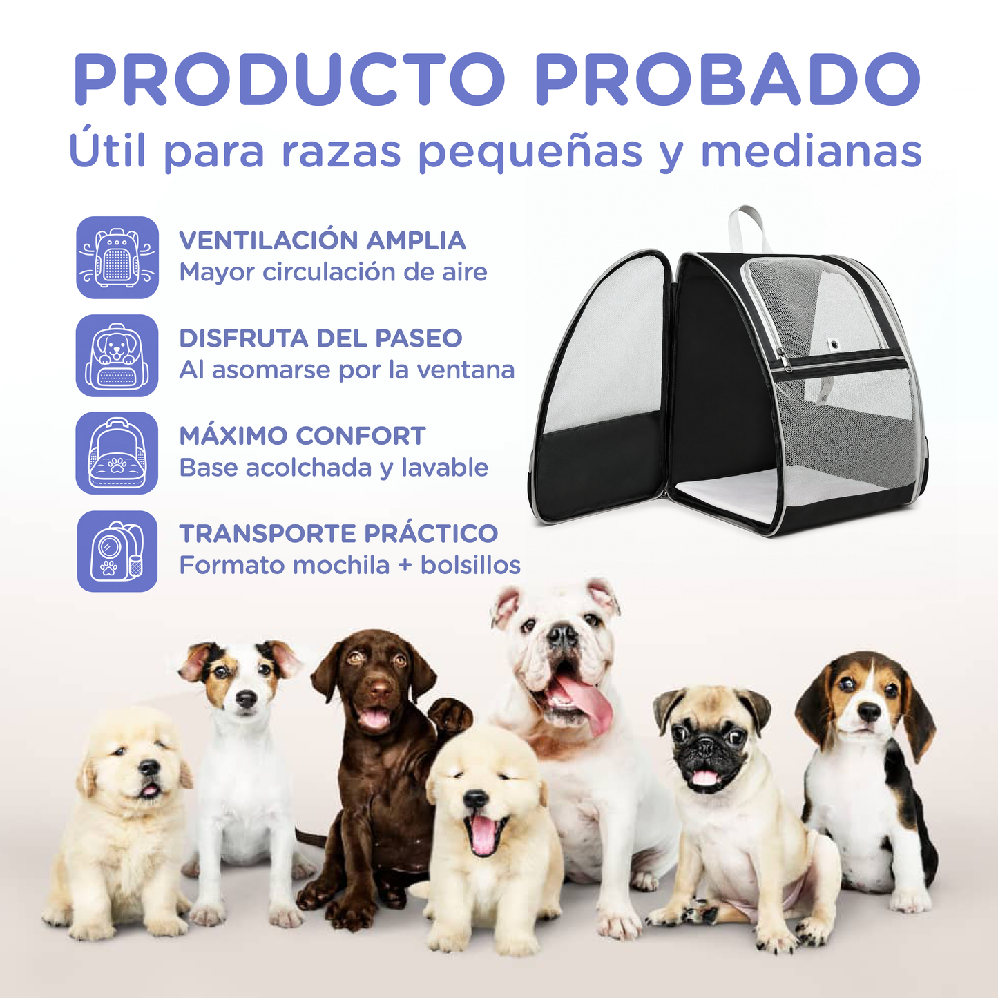 Mochila Transportín de Perros (hasta 10kg)