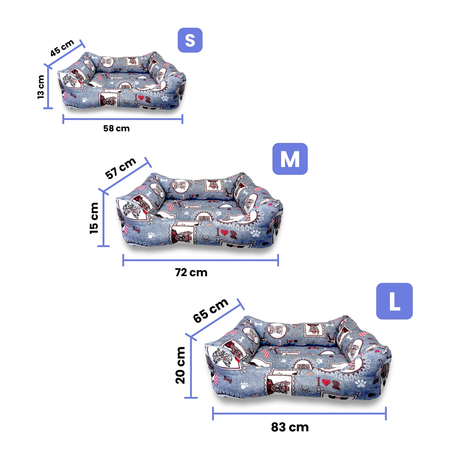 Cama para perros (grandes, medianas y pequeñas)