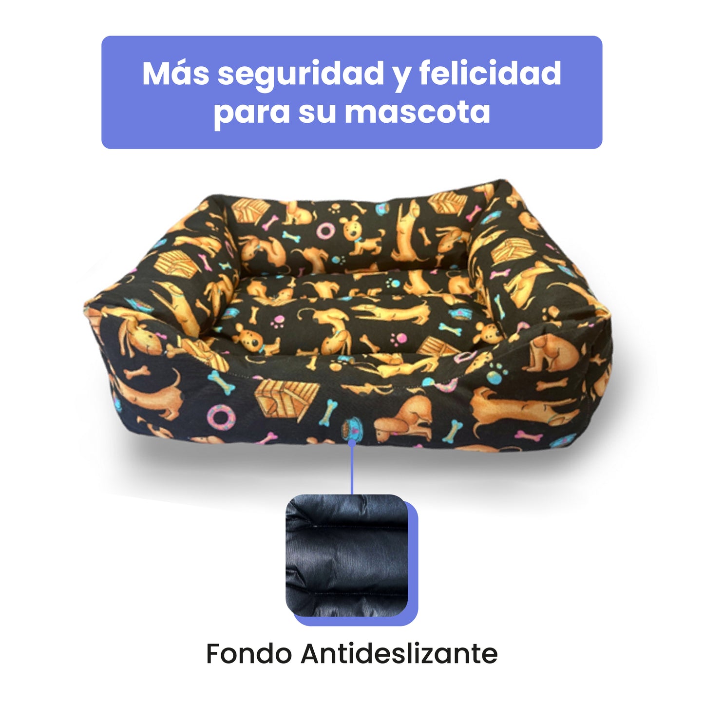 Cama para Mascotas (Dorado -Negra)