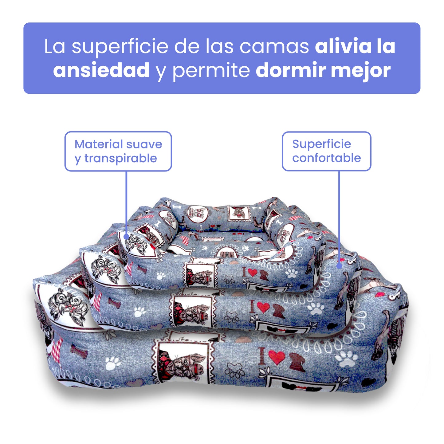 Cama para perros (grandes, medianas y pequeñas)