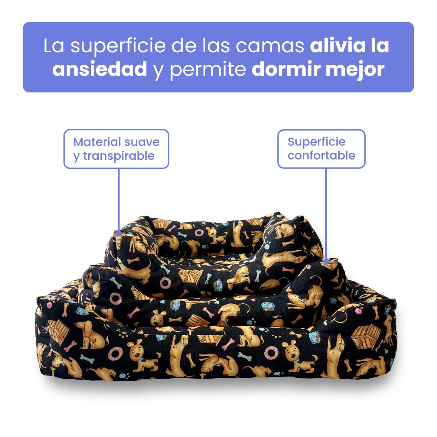 Cama para Mascotas (Dorado -Negra)